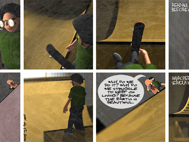 3D rendered skate comic
