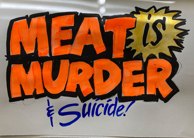 Meat is murder sign