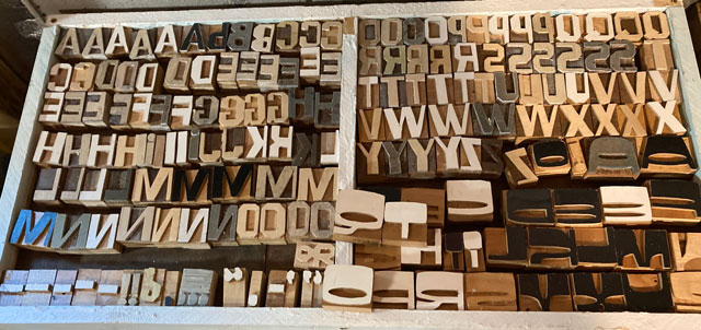 handmade woodtype font